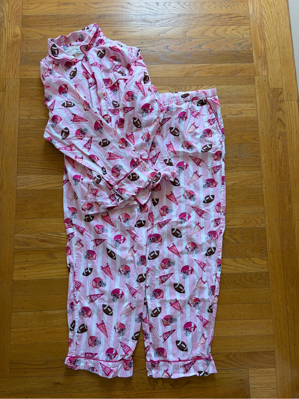 Printfresh Pink Football Pajama Set